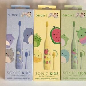 ORDO 3pcs Official Squishmallows Toothbrush Sonic Battery Toothbrushes for Kids